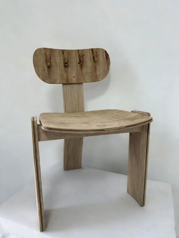 Nordic Solid Wood Dining Chair - Minimalist Ash & Mixed Hardwood Accent Chair