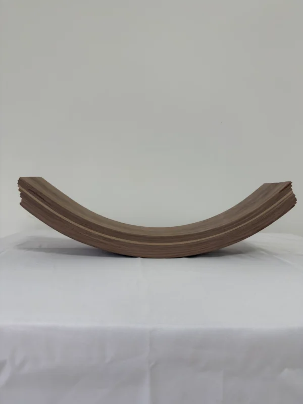 Premium Solid Black Walnut Laminated Bent Plywood Slat | 55 x 11.7 x 4 cm (21.65" x 4.61" x 1.57") | Furniture-Grade Curved Ash Veneer Wood Blank for Bentwood Furniture & Woodworking