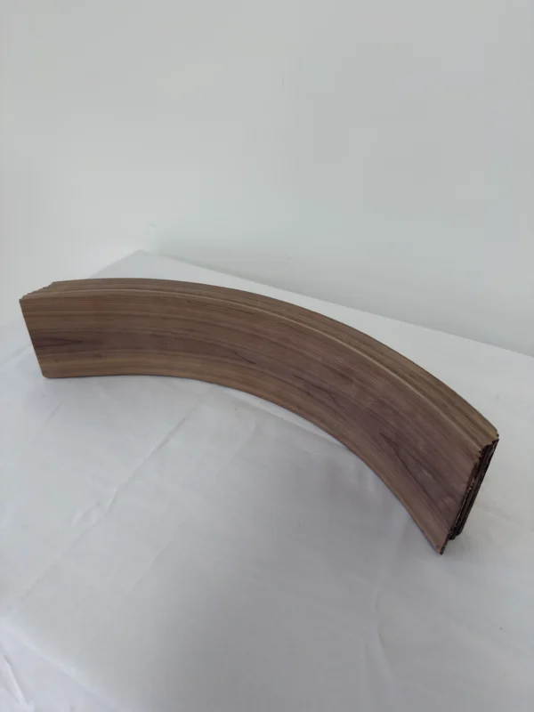 Premium Solid Black Walnut Laminated Bent Plywood Slat | 55 x 11.7 x 4 cm (21.65" x 4.61" x 1.57") | Furniture-Grade Curved Ash Veneer Wood Blank for Bentwood Furniture & Woodworking