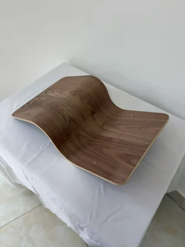 Premium Bent Laminated Double-Sided Curved Wood Panel | 66 x 35 x 1.1 cm (≈25.98" x 13.78" x 0.43") | Double-Sided Black Walnut / White Ash Options