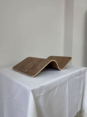 Premium Bent Laminated Double-Sided Curved Wood Panel | 66 x 35 x 1.1 cm (≈25.98" x 13.78" x 0.43") | Double-Sided Black Walnut / White Ash Options