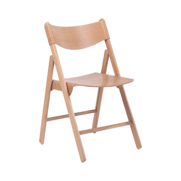 Modern Leisure Style Solid Light Wood Dining Chair with Curved Backrest for Home Office or Cafe Use