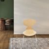 Modern Lounge Chair with Wooden Seat & Metal Legs - Ergonomic Arc-Shaped Backrest for Living Room/Office
