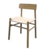 Premium Solid Contemporary Mid-Century Dining Chair -Stackable Wooden Frame & Textured Woven Fabric