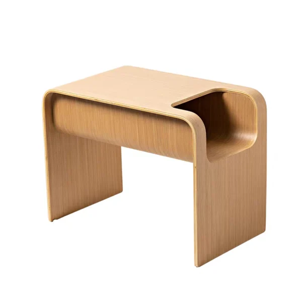 Modern Minimalist Side Table with Built-in Book Storage Shelf