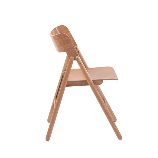 Modern Leisure Style Solid Light Wood Dining Chair with Curved Backrest for Home Office Hotel School Use