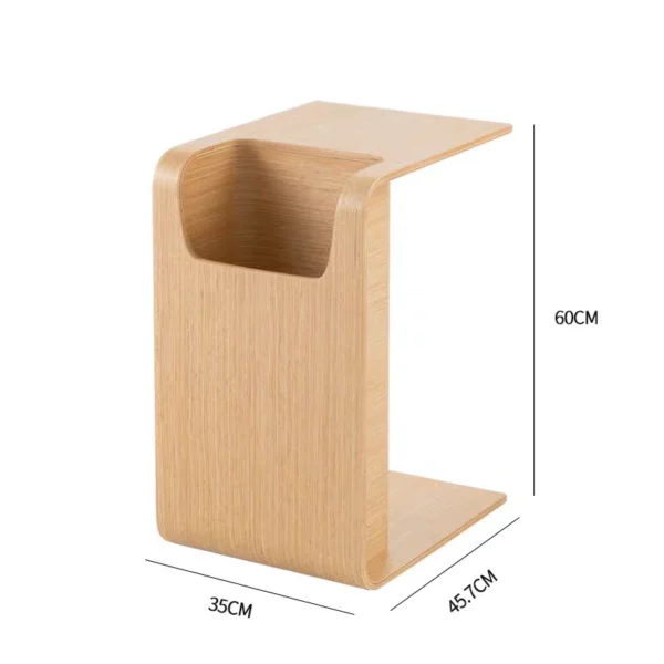 Modern Minimalist Side Table with Built-in Book Storage Shelf