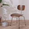 Modern Minimalist Wooden Chair with Metal Legs - Nordic Style Home Furniture