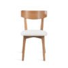 Premium Solid Oak Dining Chair-Minimalist Design with Smooth Wooden Seat, Natural Finish(Ergonomic Curved Back)