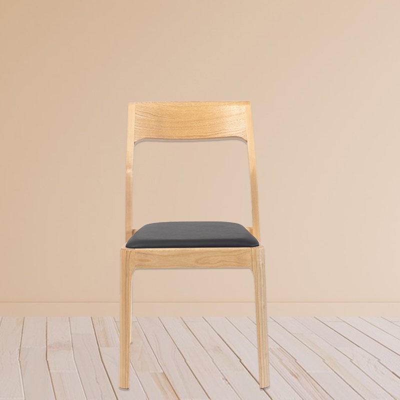 Dining chair with curved bent wood backrest
