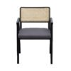 3be5bd4dd92179e5e11274b810002190.jpg Minimalist Rattan Accent Chair -Natural Wood Frame with Handwoven Seat, Space-Saving Design