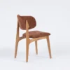 Minimalist Wood Frame Armchair -Thick Padded Seat with Ergonomic Back Support,Modern Living Space Essential