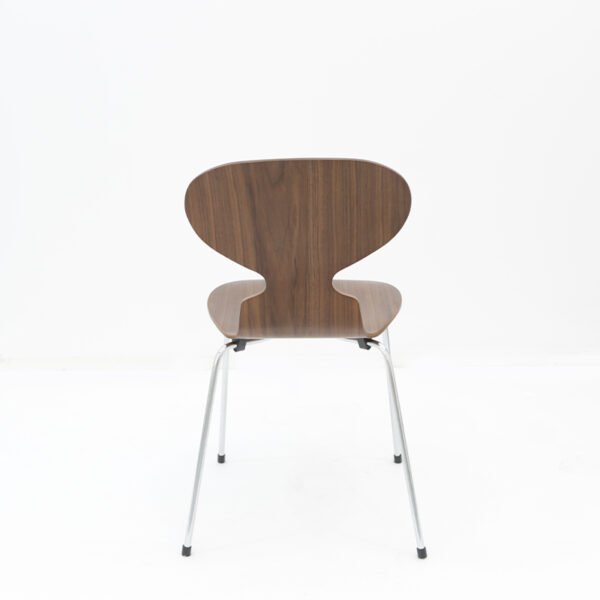 Modern Lounge Chair with Wooden Seat & Metal Legs - Ergonomic Arc-Shaped Backrest for Living Room/Office