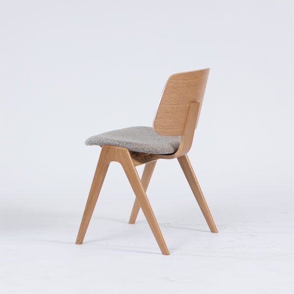 Modern Scandinavian Wooden Dining Chair -Ergonomic Curved Backrest, Solid Beechwood,Stable Tapered Legs