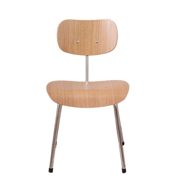 Modern Minimalist Wooden Chair with Metal Legs - Nordic Style Home Furniture
