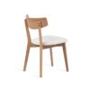 Premium Solid Oak Dining Chair-Minimalist Design with Smooth Wooden Seat, Natural Finish(Ergonomic Curved Back)