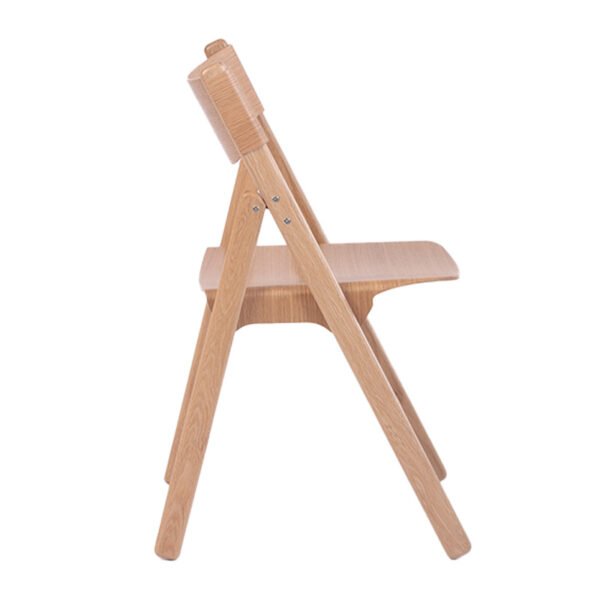 Modern Leisure Style Solid Light Wood Dining Chair with Curved Backrest for Home Office or Cafe Use