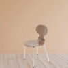 Modern Lounge Chair with Wooden Seat & Metal Legs - Ergonomic Arc-Shaped Backrest for Living Room/Office