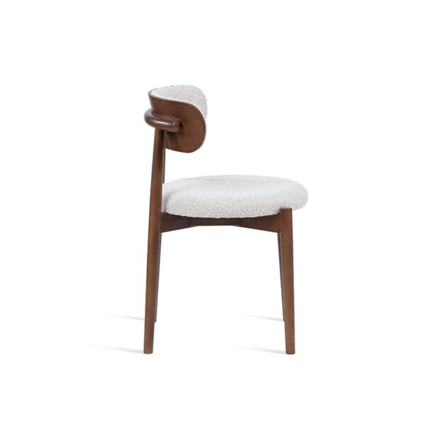 Luxury Accent Chair - Dark Walnut Wooden Frame & White Upholstery,Modern Scandinavian Design