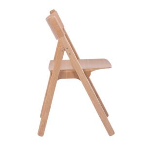 Modern Leisure Style Solid Light Wood Dining Chair with Curved Backrest for Home Office or Cafe Use