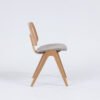 Modern Scandinavian Wooden Dining Chair -Ergonomic Curved Backrest, Solid Beechwood,Stable Tapered Legs