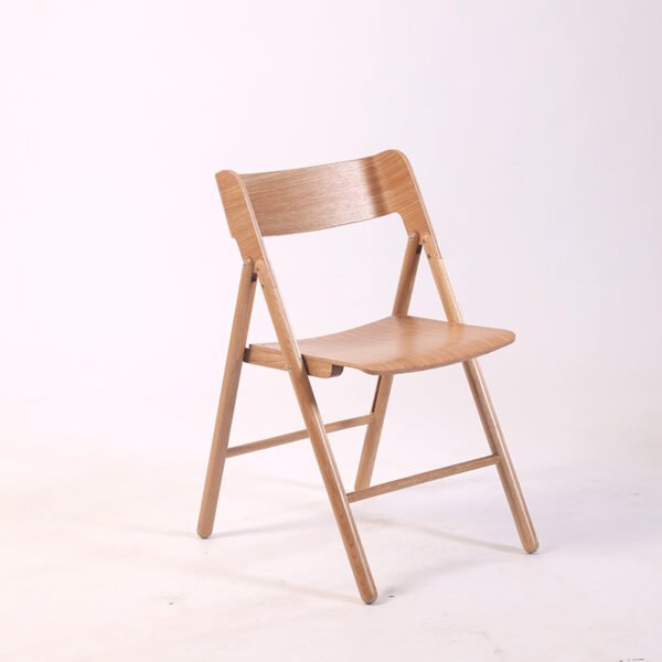 Modern Leisure Style Solid Light Wood Dining Chair with Curved Backrest for Home Office Hotel School Use