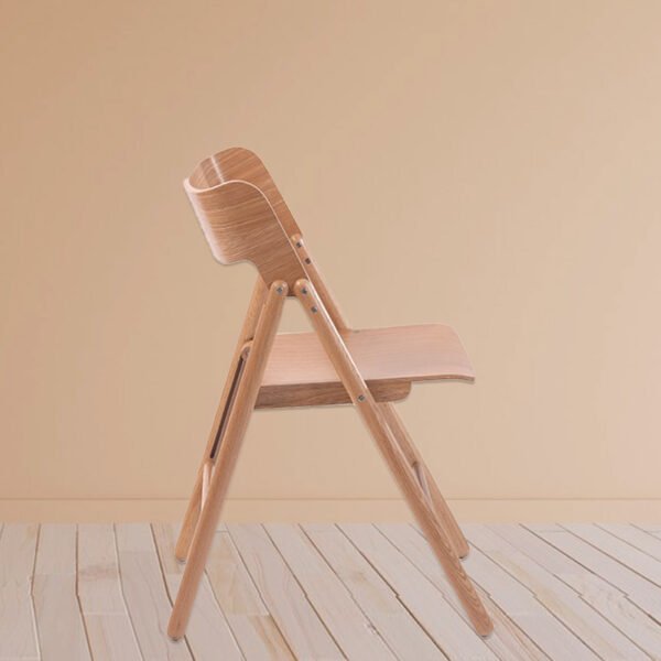 Modern Leisure Style Solid Light Wood Dining Chair with Curved Backrest for Home Office Hotel School Use